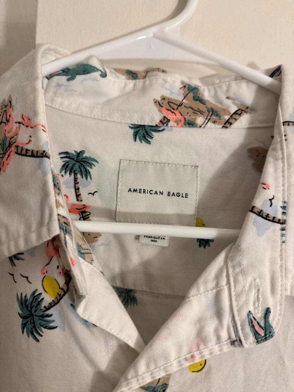 American Eagle flamingo button up